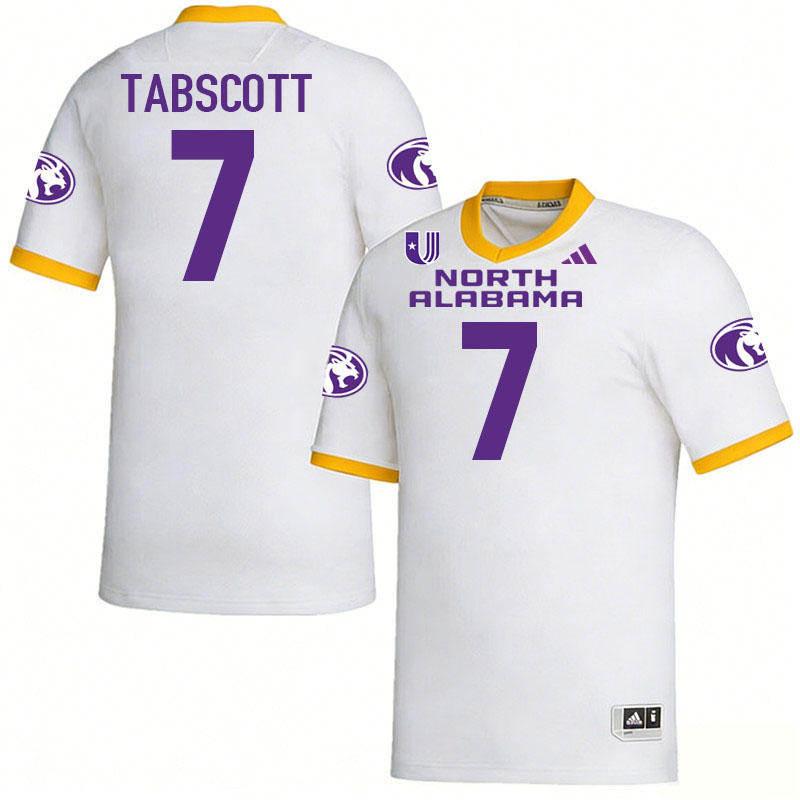 North Alabama Lions #7 DC Tabscott College Football Jerseys,Uniforms Stitched-White